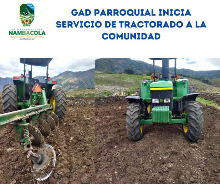 Tractor arador a disposición